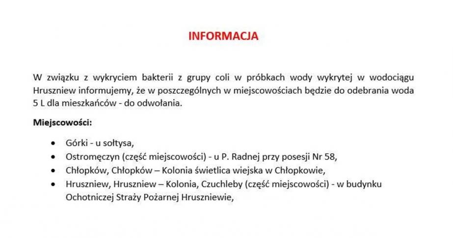 Woda w gminie Platerów wciąż niezdatna do picia